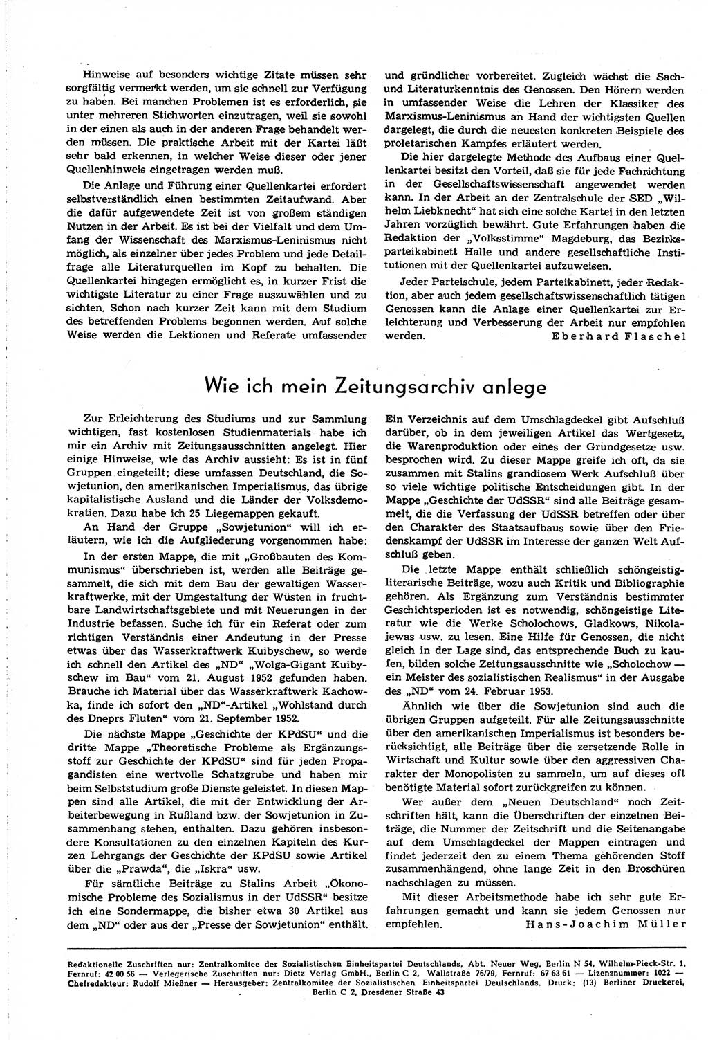 Neuer Weg (NW), Organ des Zentralkomitees (ZK) [Sozialistische Einheitspartei Deutschlands (SED)] für alle Parteiarbeiter, 8. Jahrgang [Deutsche Demokratische Republik (DDR)] 1953, Heft 17/44 (NW ZK SED DDR 1953, H. 17/44)