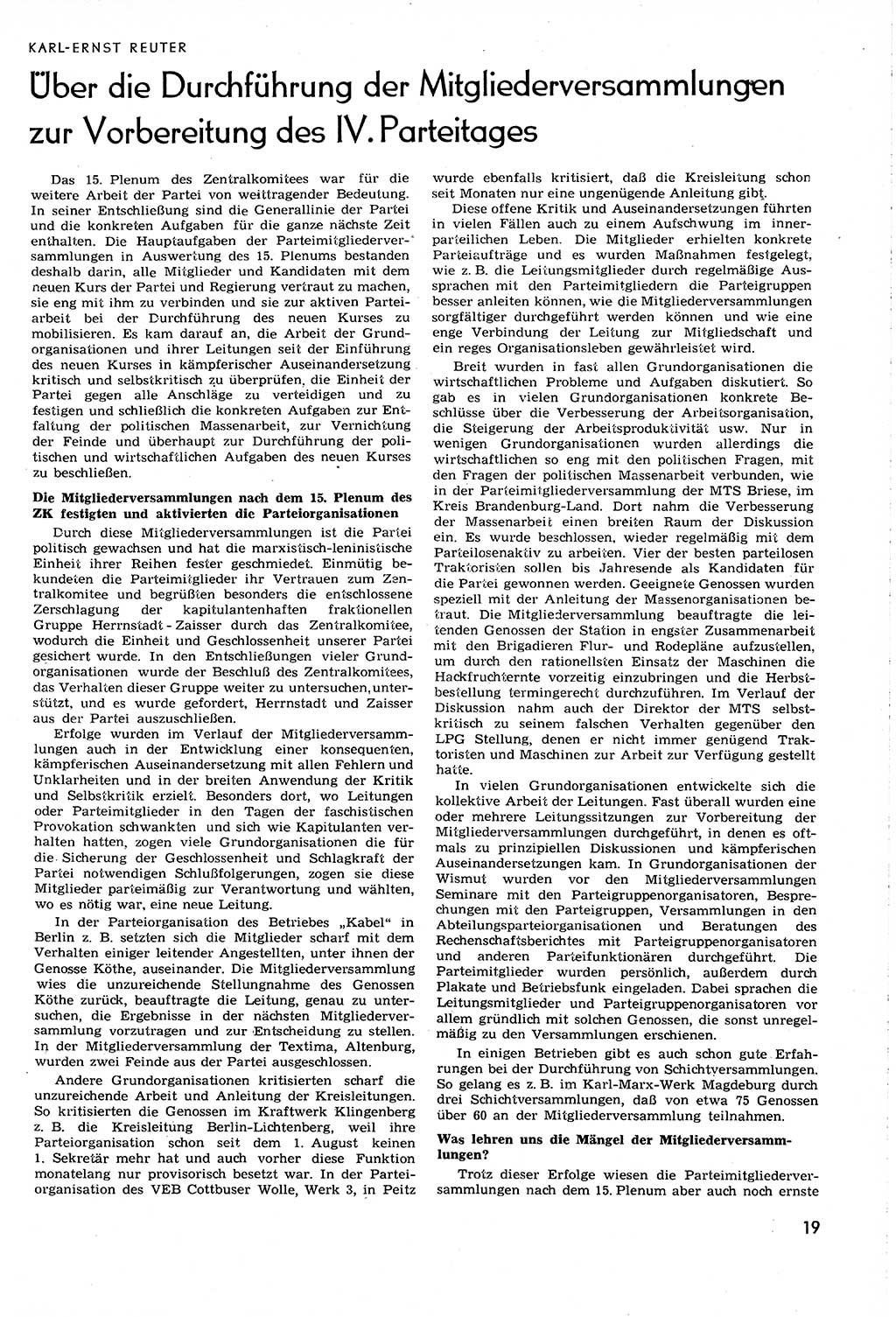 Neuer Weg (NW), Organ des Zentralkomitees (ZK) [Sozialistische Einheitspartei Deutschlands (SED)] für alle Parteiarbeiter, 8. Jahrgang [Deutsche Demokratische Republik (DDR)] 1953, Heft 18/19 (NW ZK SED DDR 1953, H. 18/19)