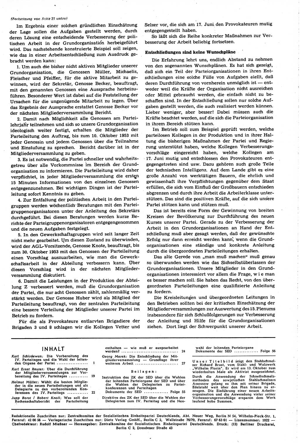 Neuer Weg (NW), Organ des Zentralkomitees (ZK) [Sozialistische Einheitspartei Deutschlands (SED)] für alle Parteiarbeiter, 8. Jahrgang [Deutsche Demokratische Republik (DDR)] 1953, Heft 18/29 (NW ZK SED DDR 1953, H. 18/29)