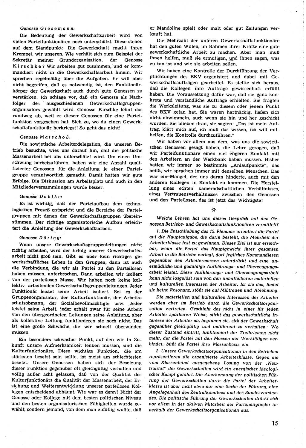 Neuer Weg (NW), Organ des Zentralkomitees (ZK) [Sozialistische Einheitspartei Deutschlands (SED)] für alle Parteiarbeiter, 8. Jahrgang [Deutsche Demokratische Republik (DDR)] 1953, Heft 19/15 (NW ZK SED DDR 1953, H. 19/15)