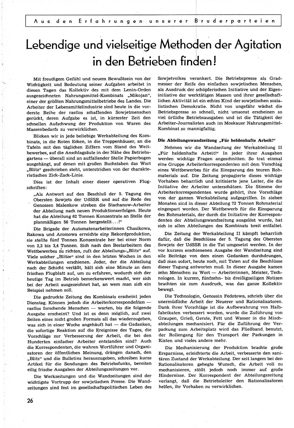 Neuer Weg (NW), Organ des Zentralkomitees (ZK) [Sozialistische Einheitspartei Deutschlands (SED)] für alle Parteiarbeiter, 8. Jahrgang [Deutsche Demokratische Republik (DDR)] 1953, Heft 19/26 (NW ZK SED DDR 1953, H. 19/26)