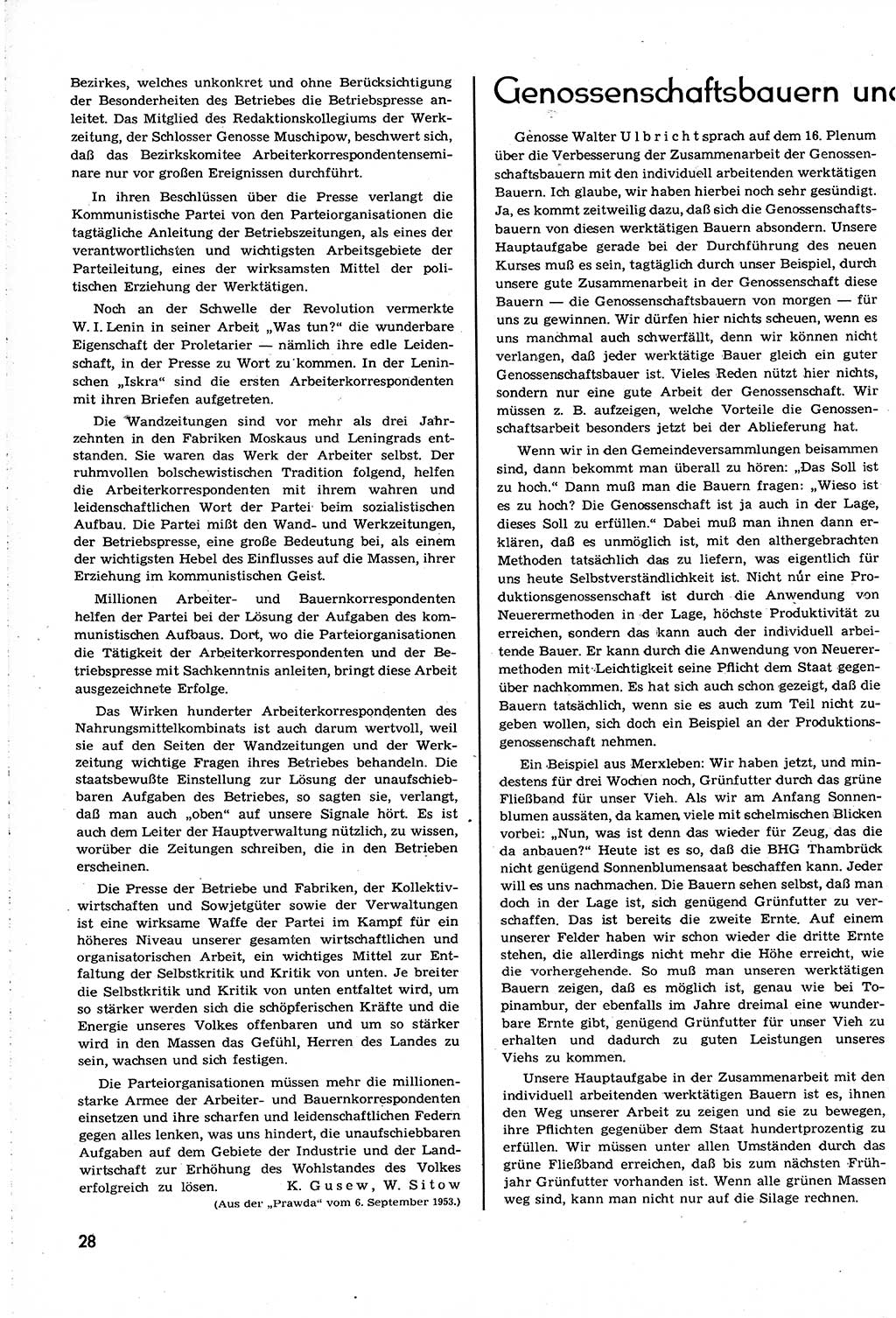 Neuer Weg (NW), Organ des Zentralkomitees (ZK) [Sozialistische Einheitspartei Deutschlands (SED)] für alle Parteiarbeiter, 8. Jahrgang [Deutsche Demokratische Republik (DDR)] 1953, Heft 19/28 (NW ZK SED DDR 1953, H. 19/28)