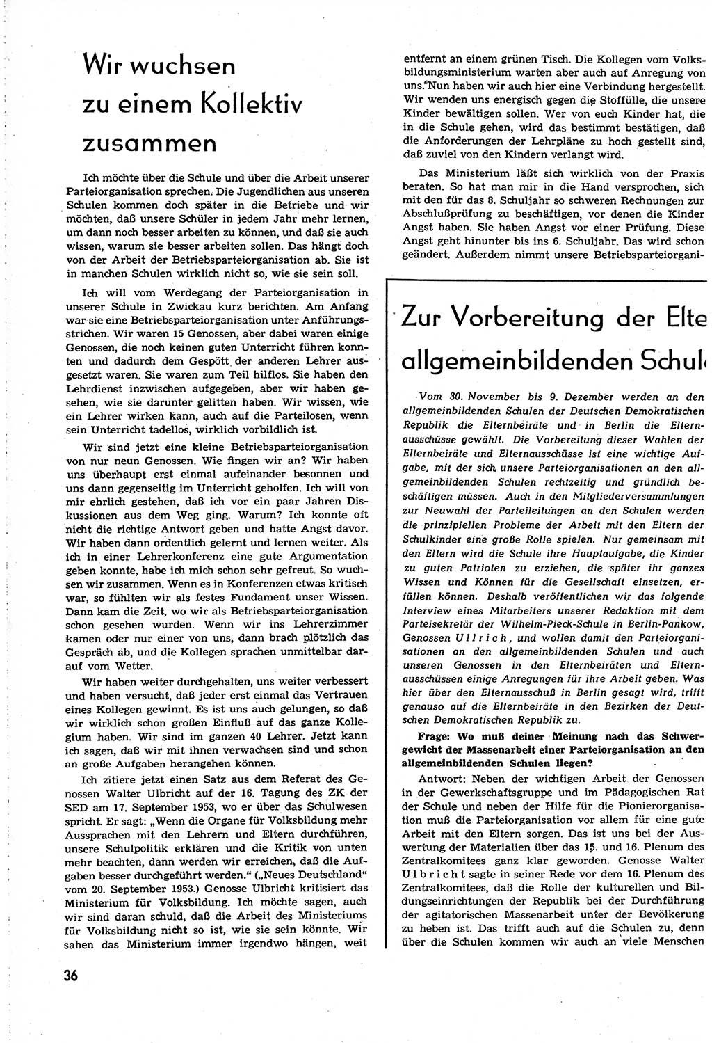 Neuer Weg (NW), Organ des Zentralkomitees (ZK) [Sozialistische Einheitspartei Deutschlands (SED)] für alle Parteiarbeiter, 8. Jahrgang [Deutsche Demokratische Republik (DDR)] 1953, Heft 19/36 (NW ZK SED DDR 1953, H. 19/36)