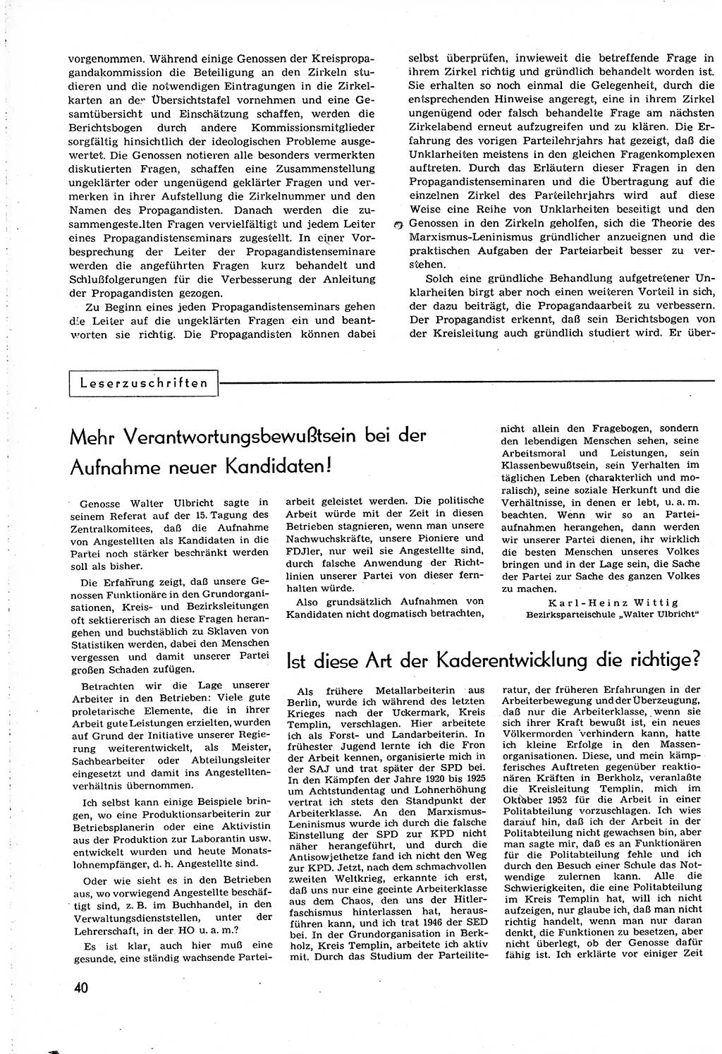 Neuer Weg (NW), Organ des Zentralkomitees (ZK) [Sozialistische Einheitspartei Deutschlands (SED)] für alle Parteiarbeiter, 8. Jahrgang [Deutsche Demokratische Republik (DDR)] 1953, Heft 19/40 (NW ZK SED DDR 1953, H. 19/40)