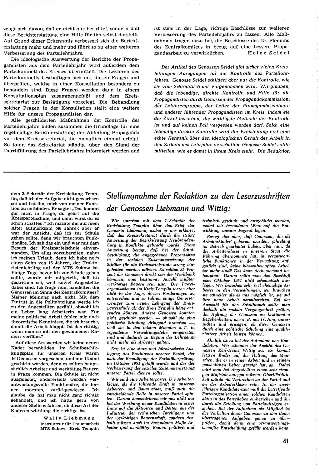 Neuer Weg (NW), Organ des Zentralkomitees (ZK) [Sozialistische Einheitspartei Deutschlands (SED)] für alle Parteiarbeiter, 8. Jahrgang [Deutsche Demokratische Republik (DDR)] 1953, Heft 19/41 (NW ZK SED DDR 1953, H. 19/41)