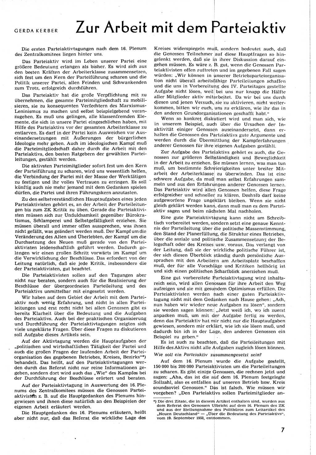 Neuer Weg (NW), Organ des Zentralkomitees (ZK) [Sozialistische Einheitspartei Deutschlands (SED)] für alle Parteiarbeiter, 8. Jahrgang [Deutsche Demokratische Republik (DDR)] 1953, Heft 20/7 (NW ZK SED DDR 1953, H. 20/7)