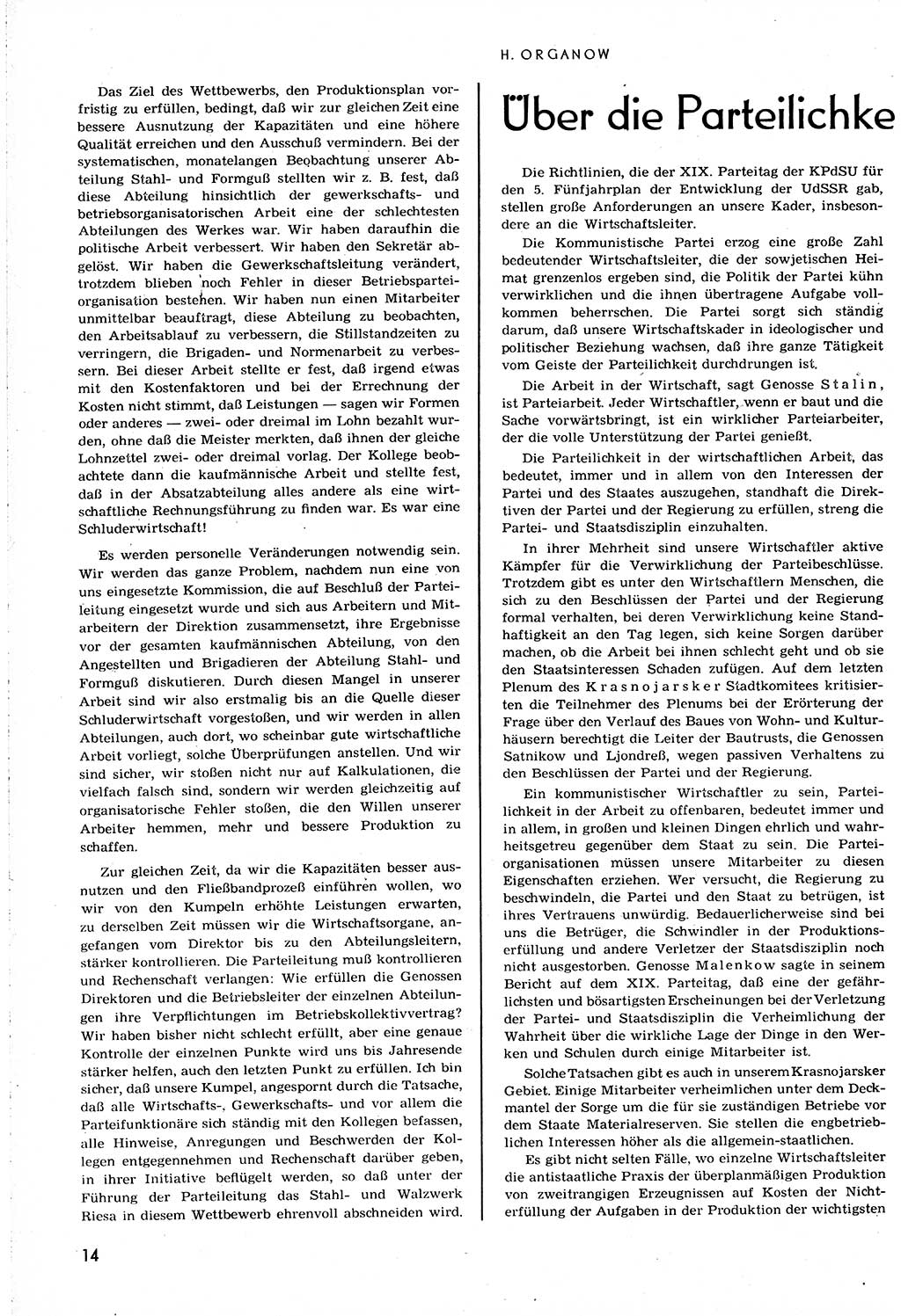 Neuer Weg (NW), Organ des Zentralkomitees (ZK) [Sozialistische Einheitspartei Deutschlands (SED)] für alle Parteiarbeiter, 8. Jahrgang [Deutsche Demokratische Republik (DDR)] 1953, Heft 20/14 (NW ZK SED DDR 1953, H. 20/14)