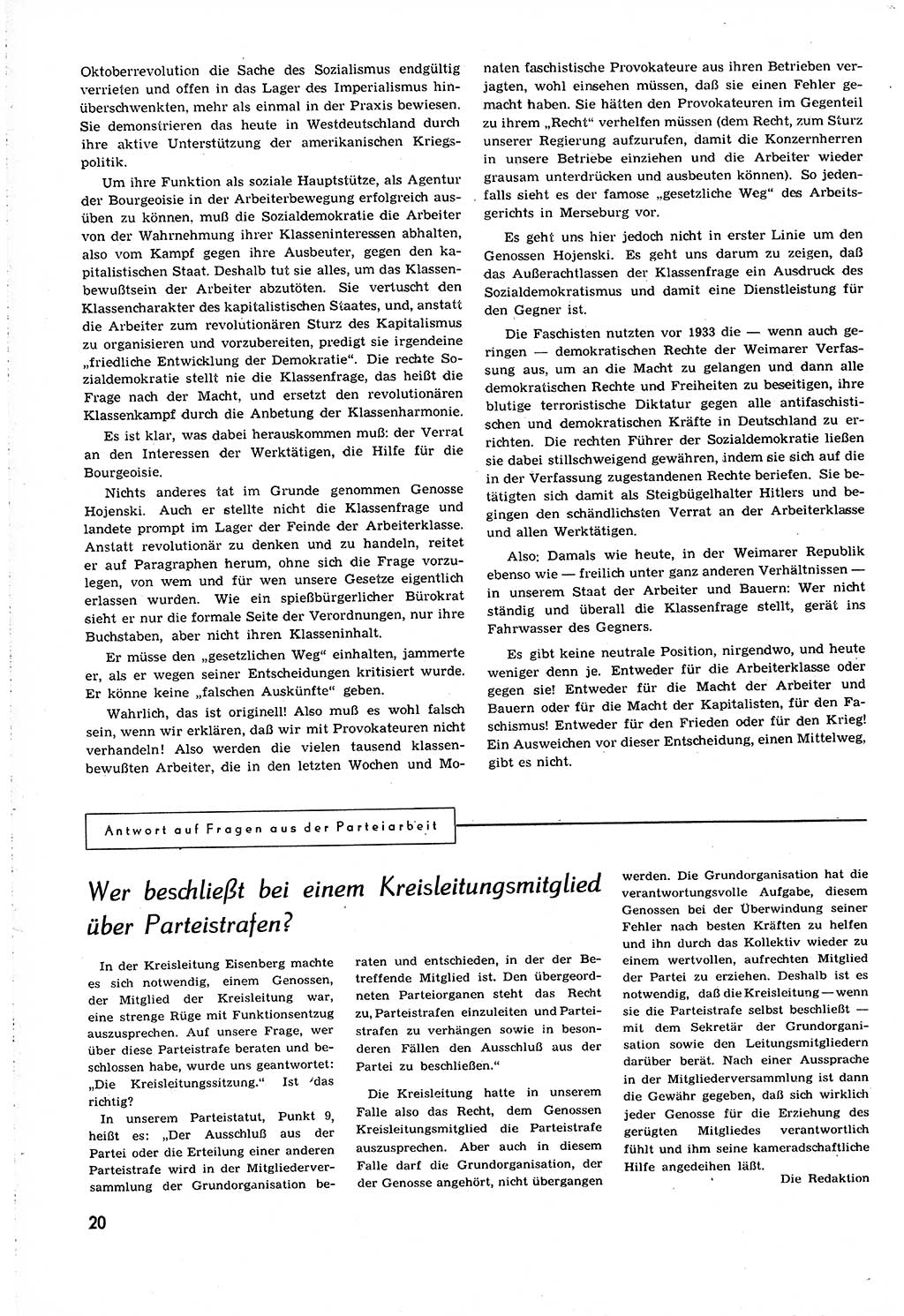 Neuer Weg (NW), Organ des Zentralkomitees (ZK) [Sozialistische Einheitspartei Deutschlands (SED)] für alle Parteiarbeiter, 8. Jahrgang [Deutsche Demokratische Republik (DDR)] 1953, Heft 20/20 (NW ZK SED DDR 1953, H. 20/20)