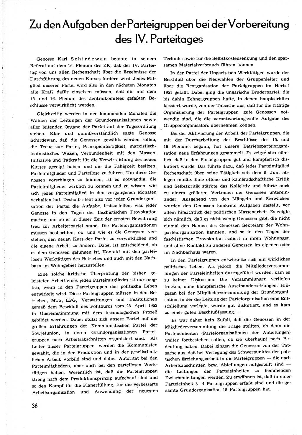 Neuer Weg (NW), Organ des Zentralkomitees (ZK) [Sozialistische Einheitspartei Deutschlands (SED)] für alle Parteiarbeiter, 8. Jahrgang [Deutsche Demokratische Republik (DDR)] 1953, Heft 20/36 (NW ZK SED DDR 1953, H. 20/36)