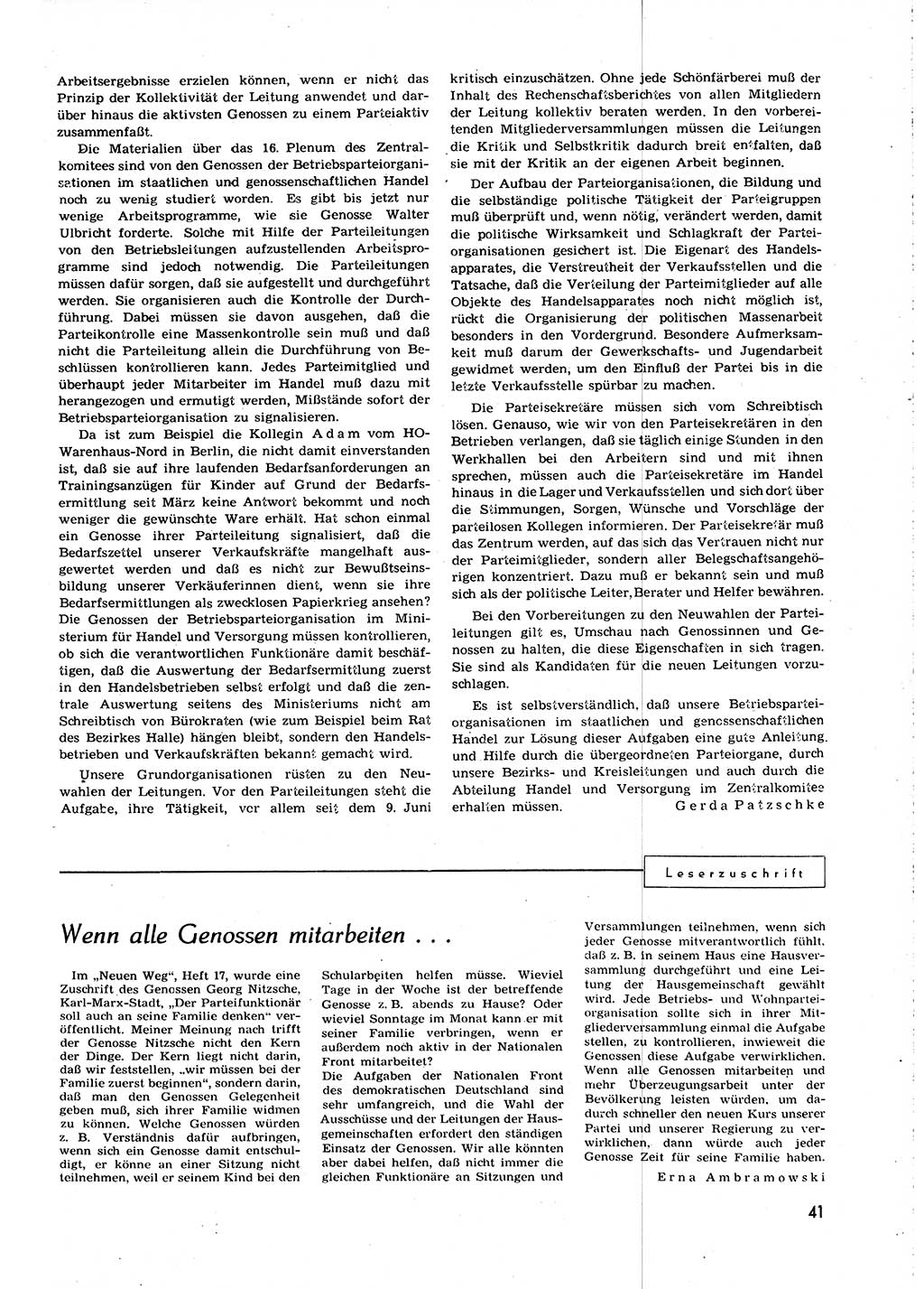 Neuer Weg (NW), Organ des Zentralkomitees (ZK) [Sozialistische Einheitspartei Deutschlands (SED)] für alle Parteiarbeiter, 8. Jahrgang [Deutsche Demokratische Republik (DDR)] 1953, Heft 20/41 (NW ZK SED DDR 1953, H. 20/41)