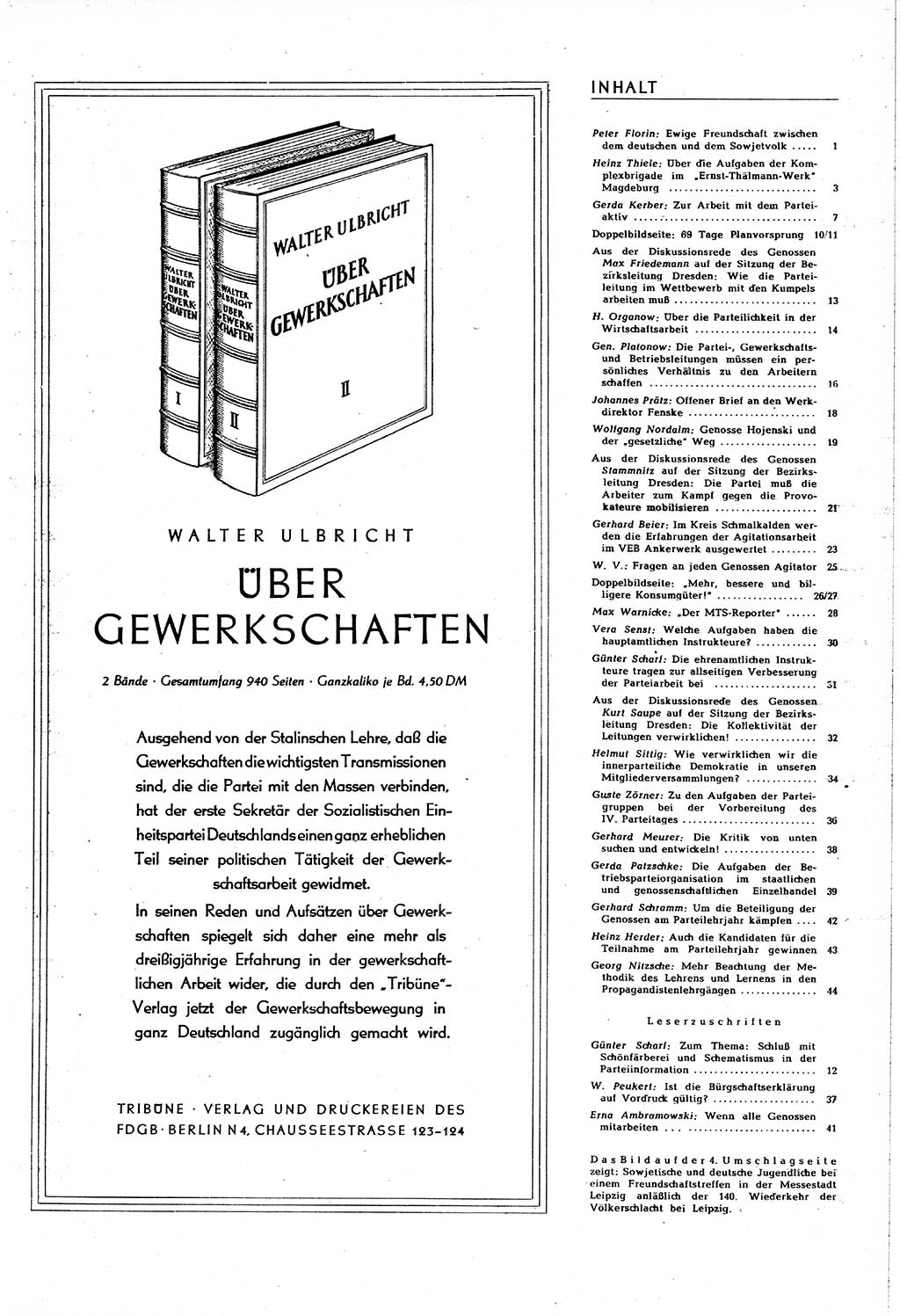 Neuer Weg (NW), Organ des Zentralkomitees (ZK) [Sozialistische Einheitspartei Deutschlands (SED)] für alle Parteiarbeiter, 8. Jahrgang [Deutsche Demokratische Republik (DDR)] 1953, Heft 20/45 (NW ZK SED DDR 1953, H. 20/45)