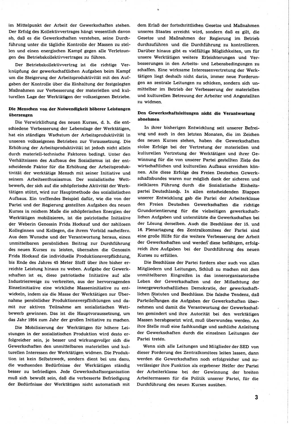 Neuer Weg (NW), Organ des Zentralkomitees (ZK) [Sozialistische Einheitspartei Deutschlands (SED)] für alle Parteiarbeiter, 8. Jahrgang [Deutsche Demokratische Republik (DDR)] 1953, Heft 21/3 (NW ZK SED DDR 1953, H. 21/3)