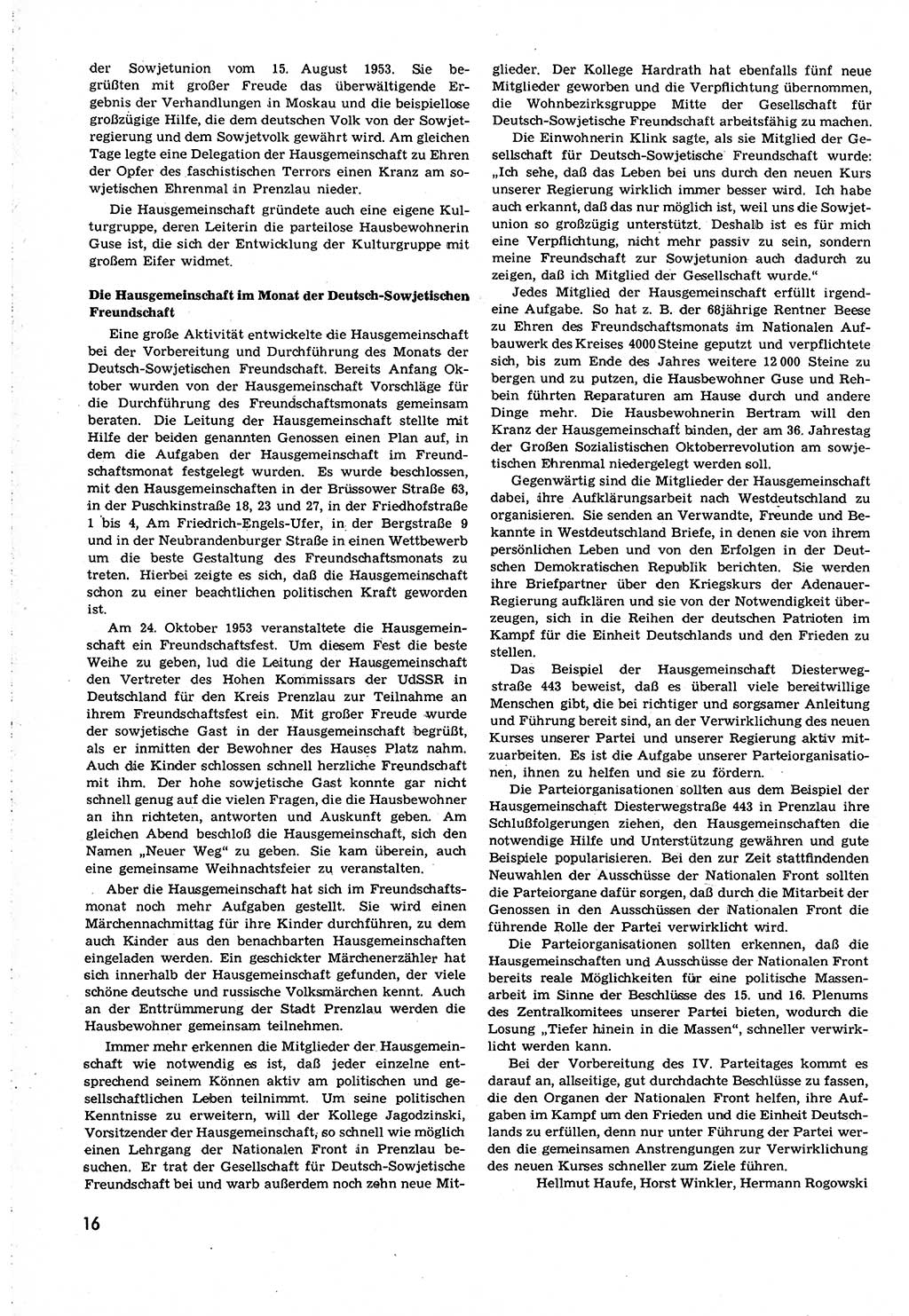 Neuer Weg (NW), Organ des Zentralkomitees (ZK) [Sozialistische Einheitspartei Deutschlands (SED)] für alle Parteiarbeiter, 8. Jahrgang [Deutsche Demokratische Republik (DDR)] 1953, Heft 21/16 (NW ZK SED DDR 1953, H. 21/16)