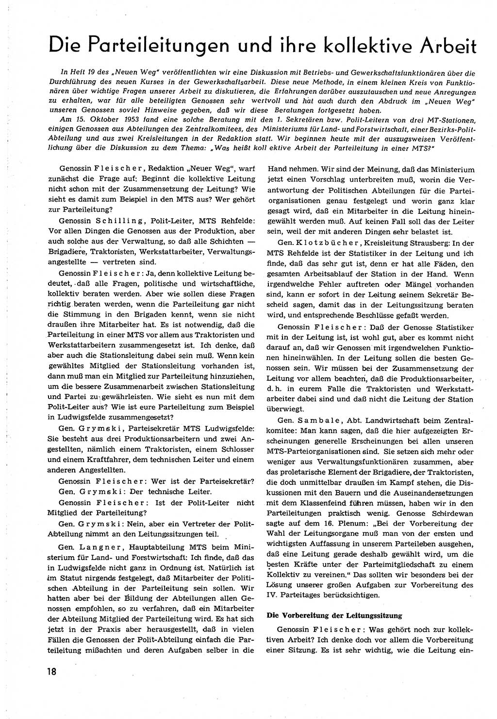 Neuer Weg (NW), Organ des Zentralkomitees (ZK) [Sozialistische Einheitspartei Deutschlands (SED)] für alle Parteiarbeiter, 8. Jahrgang [Deutsche Demokratische Republik (DDR)] 1953, Heft 21/18 (NW ZK SED DDR 1953, H. 21/18)