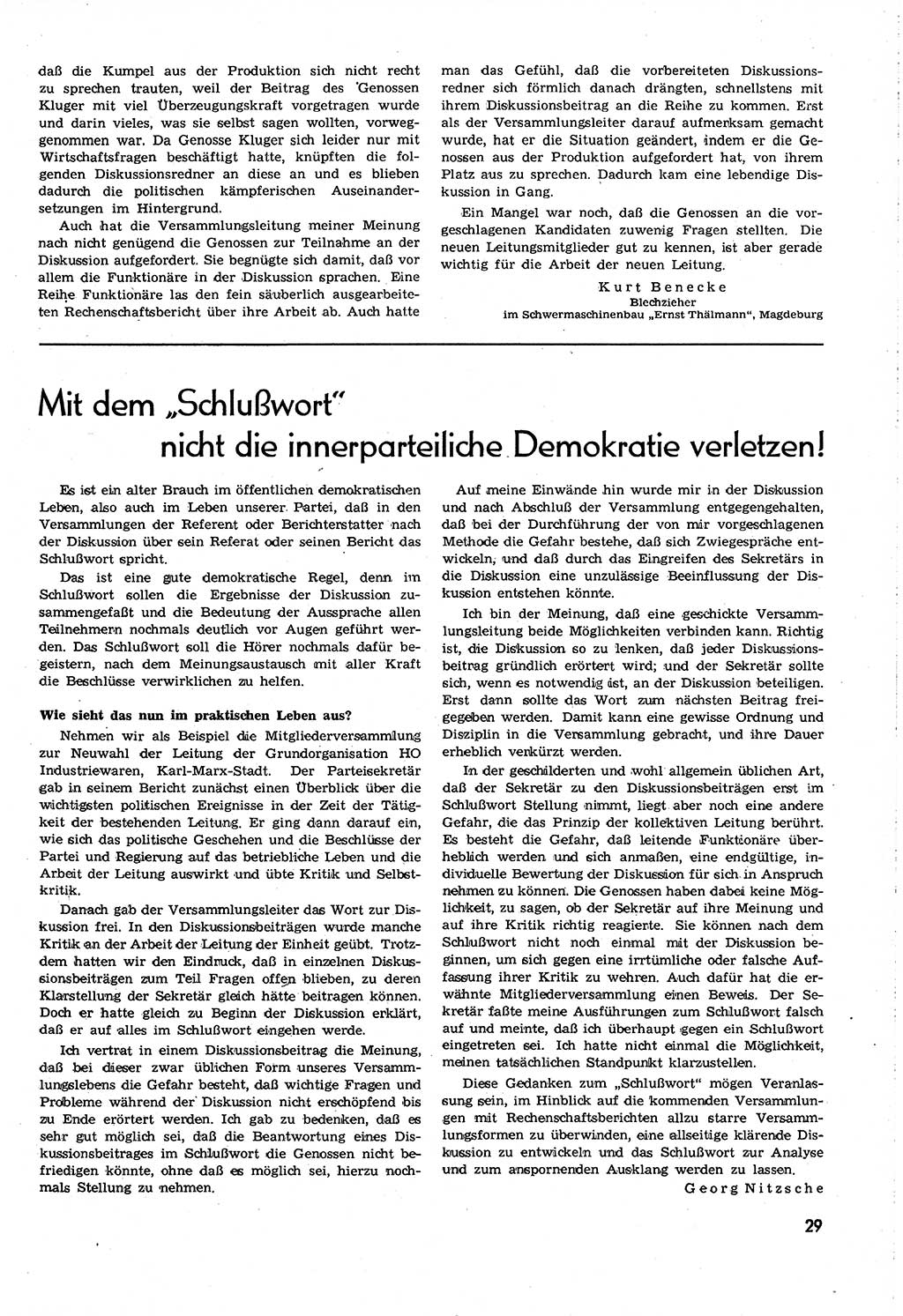 Neuer Weg (NW), Organ des Zentralkomitees (ZK) [Sozialistische Einheitspartei Deutschlands (SED)] für alle Parteiarbeiter, 8. Jahrgang [Deutsche Demokratische Republik (DDR)] 1953, Heft 21/29 (NW ZK SED DDR 1953, H. 21/29)