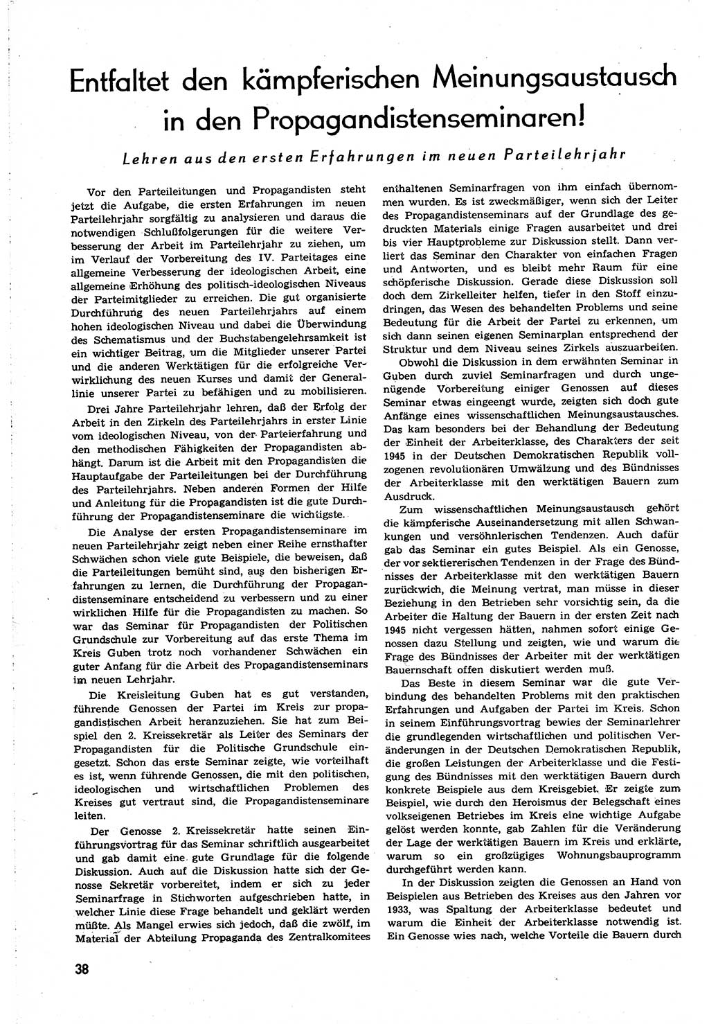 Neuer Weg (NW), Organ des Zentralkomitees (ZK) [Sozialistische Einheitspartei Deutschlands (SED)] für alle Parteiarbeiter, 8. Jahrgang [Deutsche Demokratische Republik (DDR)] 1953, Heft 21/38 (NW ZK SED DDR 1953, H. 21/38)