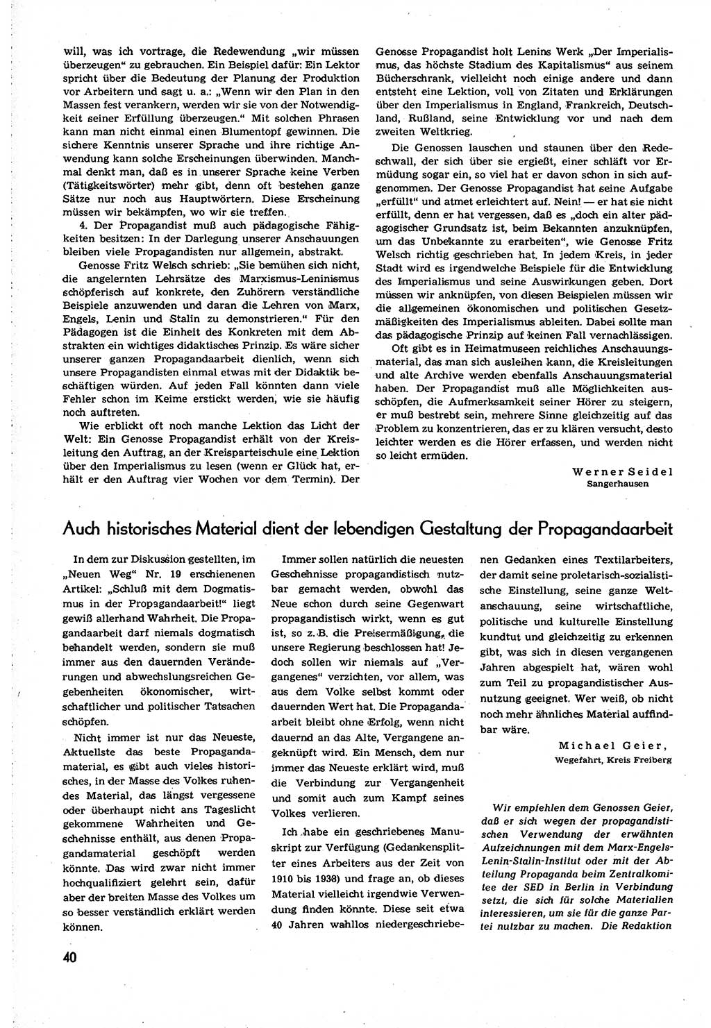 Neuer Weg (NW), Organ des Zentralkomitees (ZK) [Sozialistische Einheitspartei Deutschlands (SED)] für alle Parteiarbeiter, 8. Jahrgang [Deutsche Demokratische Republik (DDR)] 1953, Heft 21/40 (NW ZK SED DDR 1953, H. 21/40)