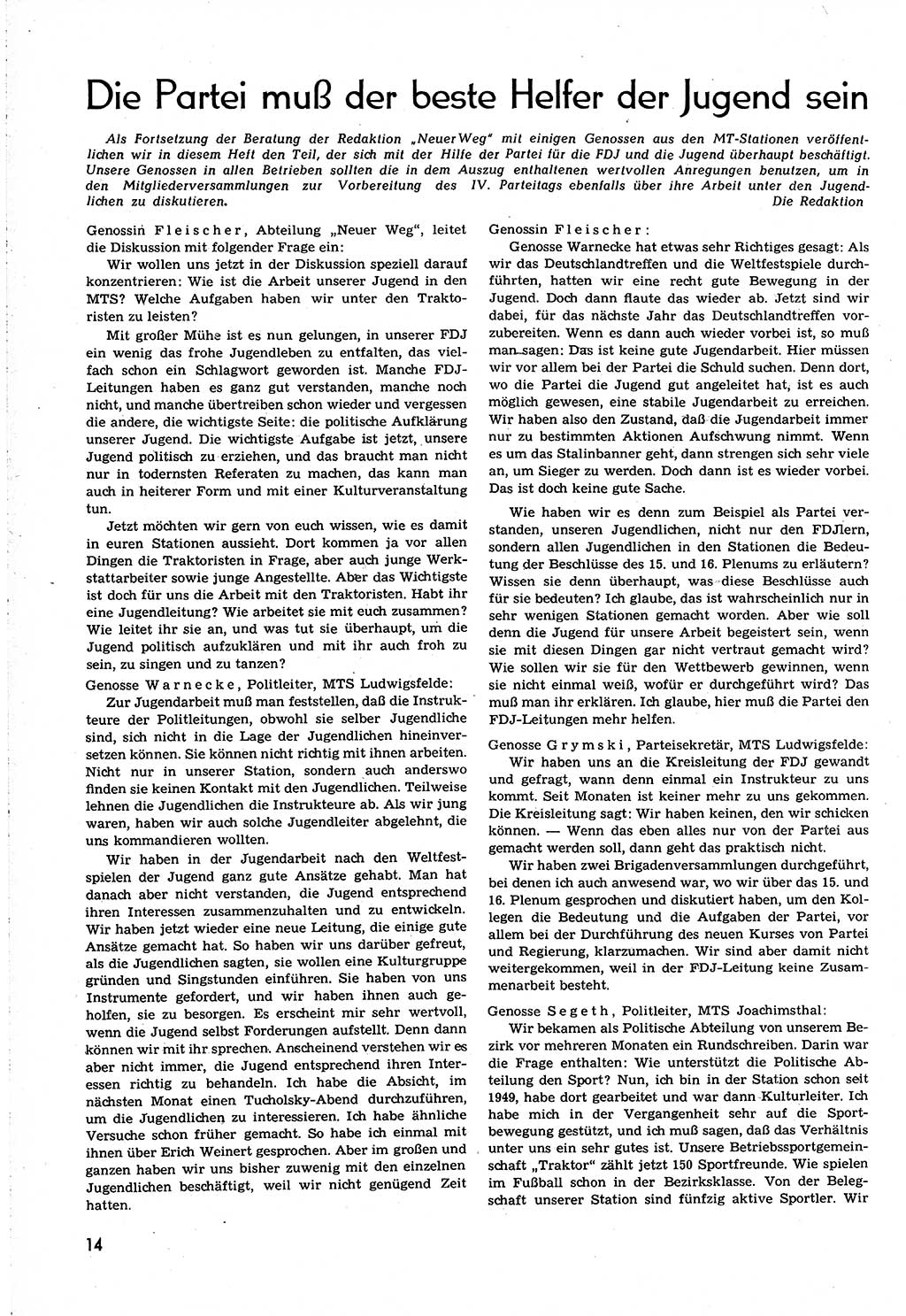 Neuer Weg (NW), Organ des Zentralkomitees (ZK) [Sozialistische Einheitspartei Deutschlands (SED)] für alle Parteiarbeiter, 8. Jahrgang [Deutsche Demokratische Republik (DDR)] 1953, Heft 22/14 (NW ZK SED DDR 1953, H. 22/14)
