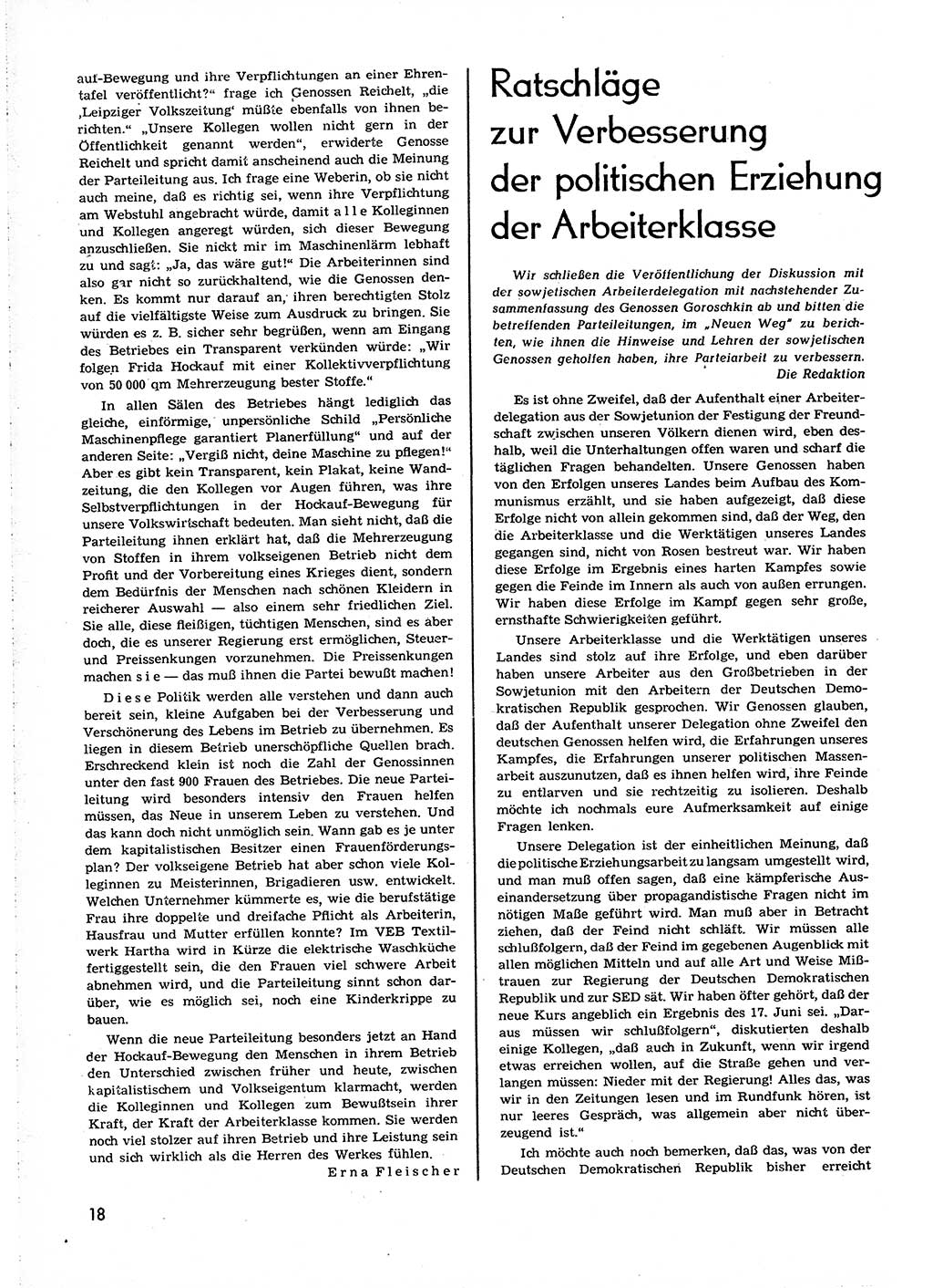 Neuer Weg (NW), Organ des Zentralkomitees (ZK) [Sozialistische Einheitspartei Deutschlands (SED)] für alle Parteiarbeiter, 8. Jahrgang [Deutsche Demokratische Republik (DDR)] 1953, Heft 22/18 (NW ZK SED DDR 1953, H. 22/18)