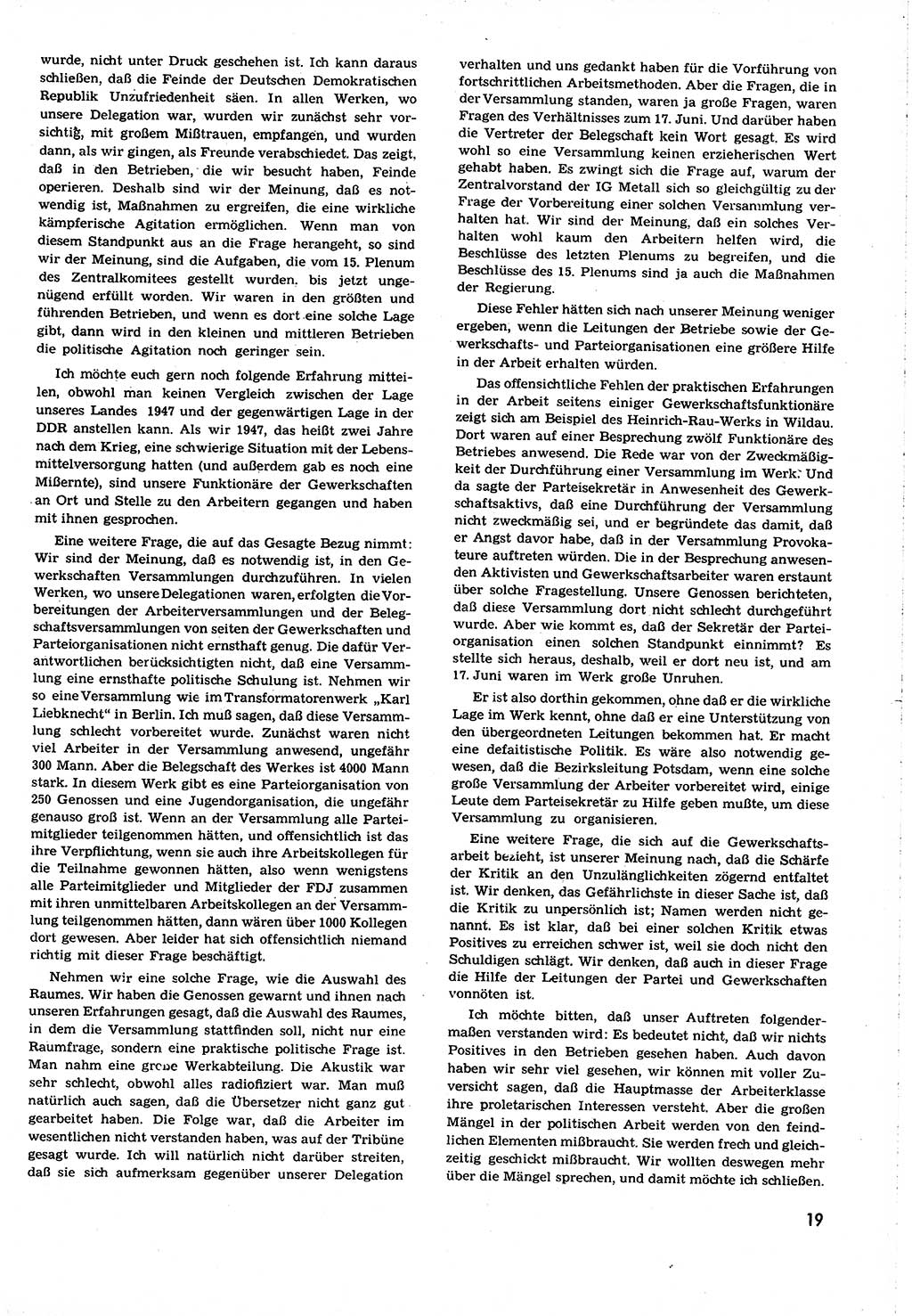 Neuer Weg (NW), Organ des Zentralkomitees (ZK) [Sozialistische Einheitspartei Deutschlands (SED)] für alle Parteiarbeiter, 8. Jahrgang [Deutsche Demokratische Republik (DDR)] 1953, Heft 22/19 (NW ZK SED DDR 1953, H. 22/19)