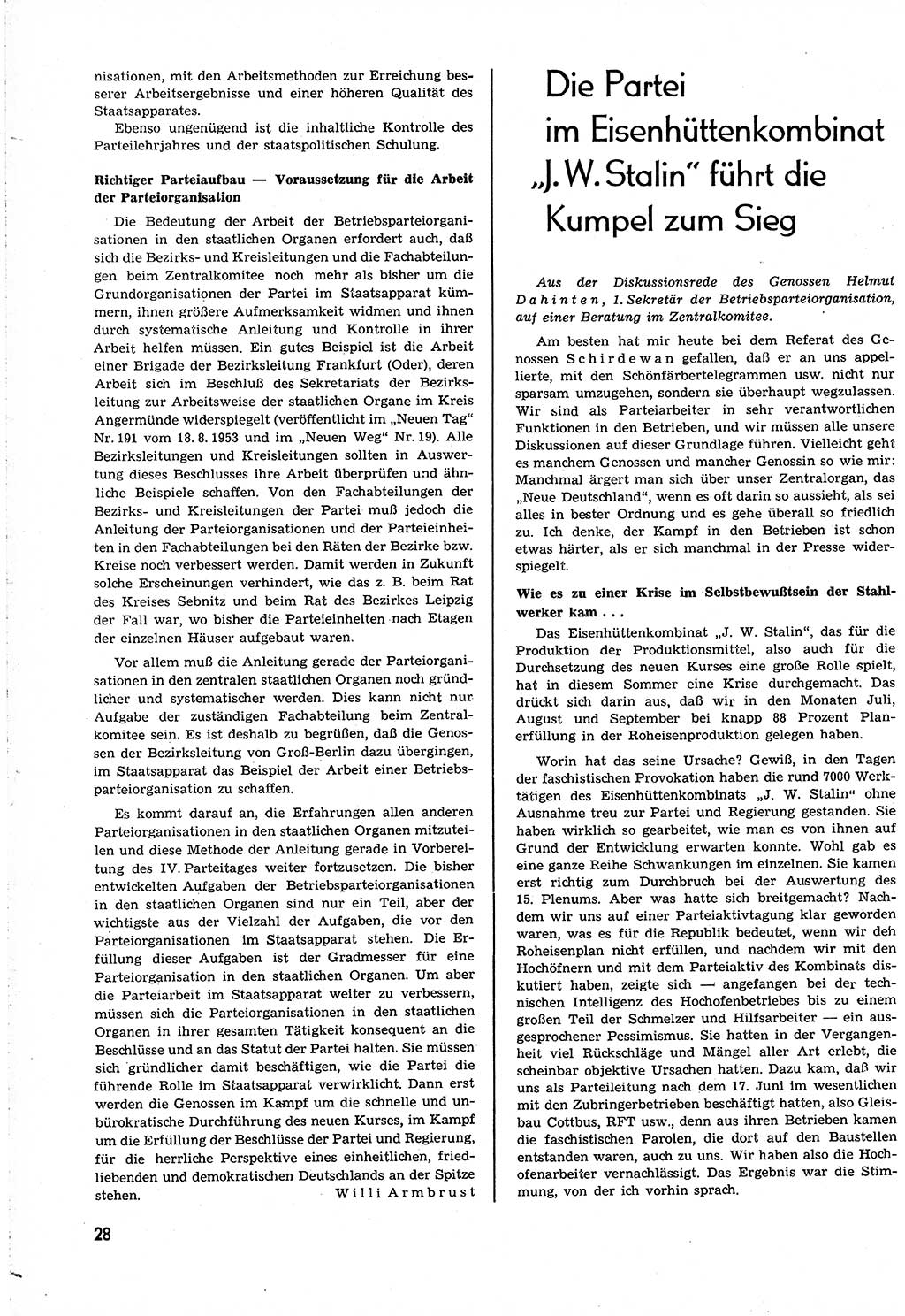 Neuer Weg (NW), Organ des Zentralkomitees (ZK) [Sozialistische Einheitspartei Deutschlands (SED)] für alle Parteiarbeiter, 8. Jahrgang [Deutsche Demokratische Republik (DDR)] 1953, Heft 22/28 (NW ZK SED DDR 1953, H. 22/28)