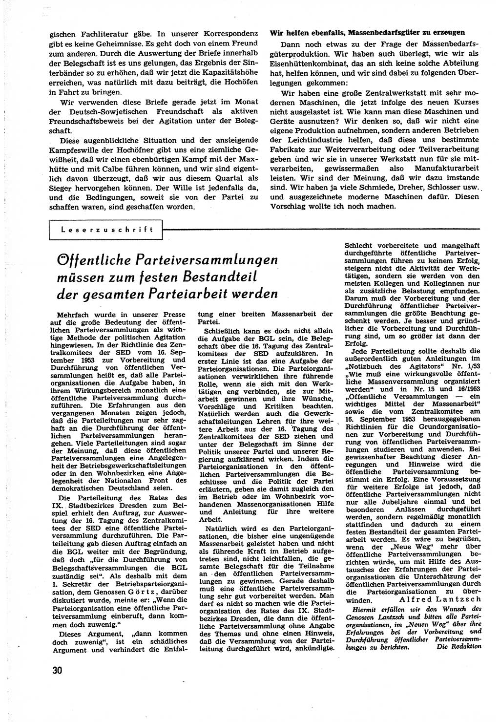 Neuer Weg (NW), Organ des Zentralkomitees (ZK) [Sozialistische Einheitspartei Deutschlands (SED)] für alle Parteiarbeiter, 8. Jahrgang [Deutsche Demokratische Republik (DDR)] 1953, Heft 22/30 (NW ZK SED DDR 1953, H. 22/30)