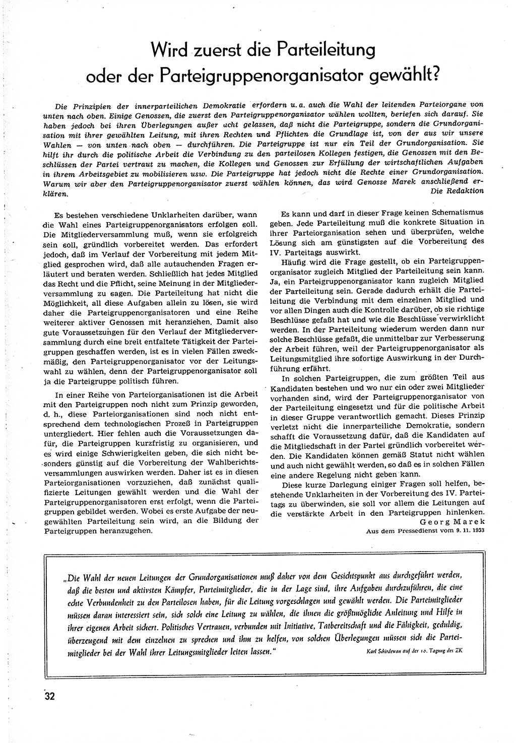 Neuer Weg (NW), Organ des Zentralkomitees (ZK) [Sozialistische Einheitspartei Deutschlands (SED)] für alle Parteiarbeiter, 8. Jahrgang [Deutsche Demokratische Republik (DDR)] 1953, Heft 22/32 (NW ZK SED DDR 1953, H. 22/32)