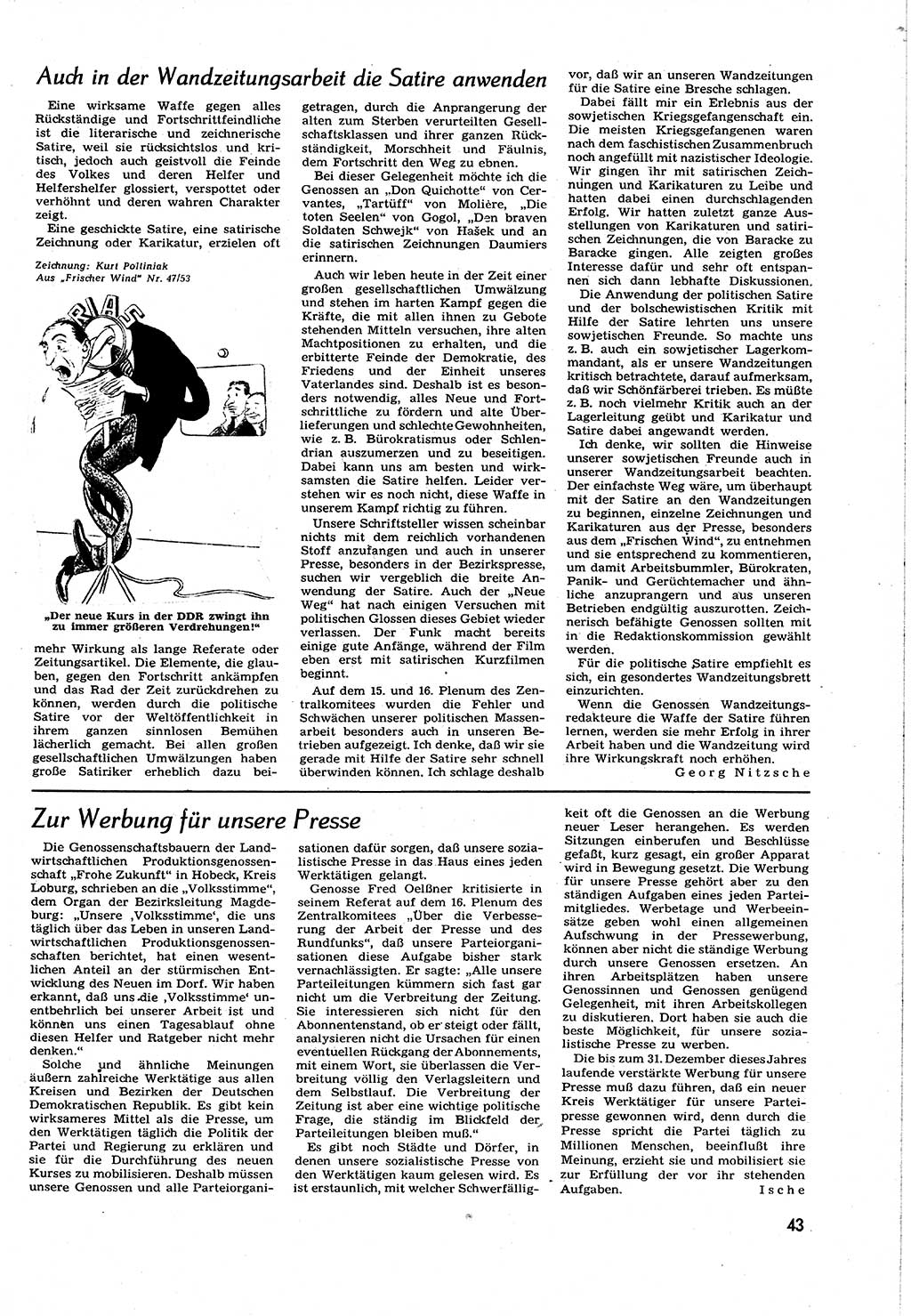 Neuer Weg (NW), Organ des Zentralkomitees (ZK) [Sozialistische Einheitspartei Deutschlands (SED)] für alle Parteiarbeiter, 8. Jahrgang [Deutsche Demokratische Republik (DDR)] 1953, Heft 22/43 (NW ZK SED DDR 1953, H. 22/43)