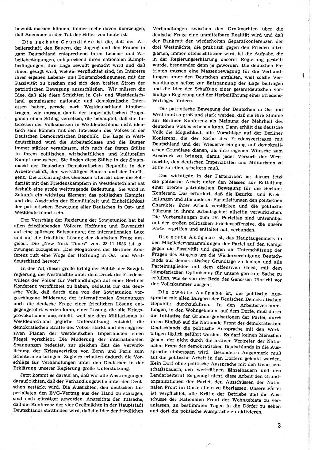 Neuer Weg (NW), Organ des Zentralkomitees (ZK) [Sozialistische Einheitspartei Deutschlands (SED)] für alle Parteiarbeiter, 8. Jahrgang [Deutsche Demokratische Republik (DDR)] 1953, Heft 23/3 (NW ZK SED DDR 1953, H. 23/3)