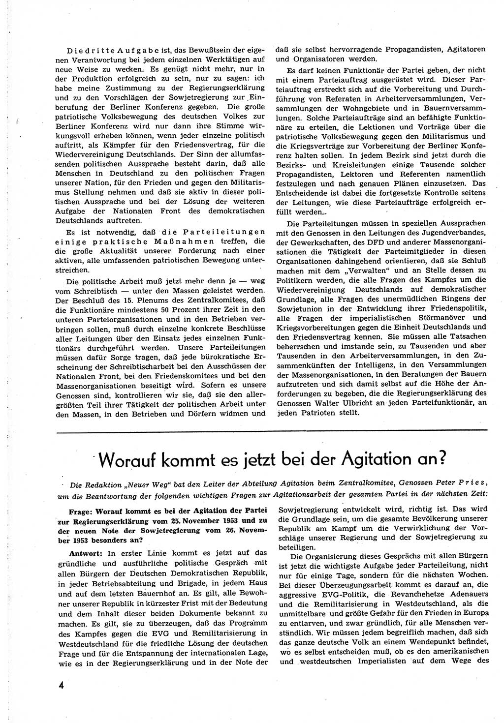 Neuer Weg (NW), Organ des Zentralkomitees (ZK) [Sozialistische Einheitspartei Deutschlands (SED)] für alle Parteiarbeiter, 8. Jahrgang [Deutsche Demokratische Republik (DDR)] 1953, Heft 23/4 (NW ZK SED DDR 1953, H. 23/4)