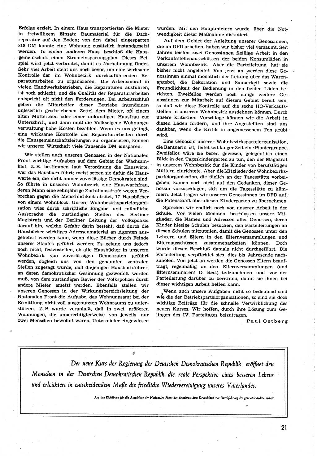 Neuer Weg (NW), Organ des Zentralkomitees (ZK) [Sozialistische Einheitspartei Deutschlands (SED)] für alle Parteiarbeiter, 8. Jahrgang [Deutsche Demokratische Republik (DDR)] 1953, Heft 23/21 (NW ZK SED DDR 1953, H. 23/21)