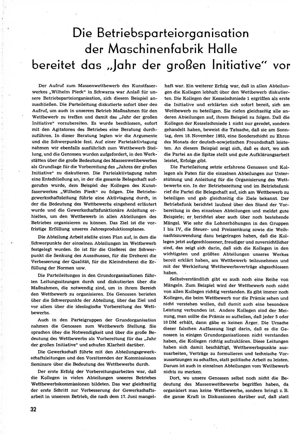 Neuer Weg (NW), Organ des Zentralkomitees (ZK) [Sozialistische Einheitspartei Deutschlands (SED)] für alle Parteiarbeiter, 8. Jahrgang [Deutsche Demokratische Republik (DDR)] 1953, Heft 23/32 (NW ZK SED DDR 1953, H. 23/32)