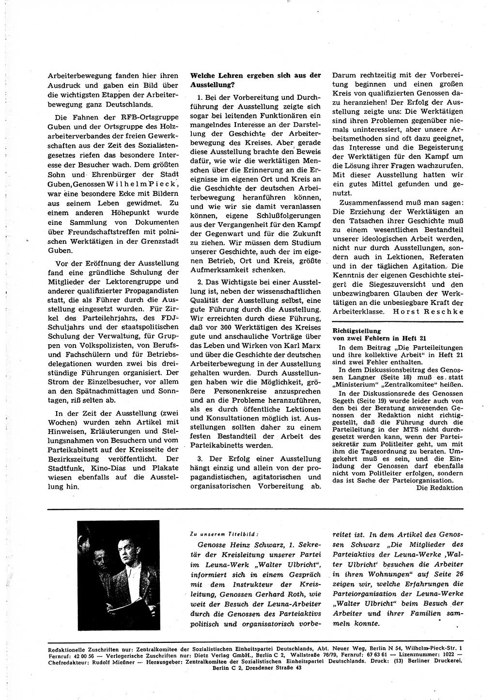 Neuer Weg (NW), Organ des Zentralkomitees (ZK) [Sozialistische Einheitspartei Deutschlands (SED)] für alle Parteiarbeiter, 8. Jahrgang [Deutsche Demokratische Republik (DDR)] 1953, Heft 23/44 (NW ZK SED DDR 1953, H. 23/44)