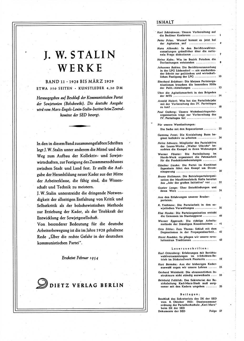 Neuer Weg (NW), Organ des Zentralkomitees (ZK) [Sozialistische Einheitspartei Deutschlands (SED)] für alle Parteiarbeiter, 8. Jahrgang [Deutsche Demokratische Republik (DDR)] 1953, Heft 23/45 (NW ZK SED DDR 1953, H. 23/45)