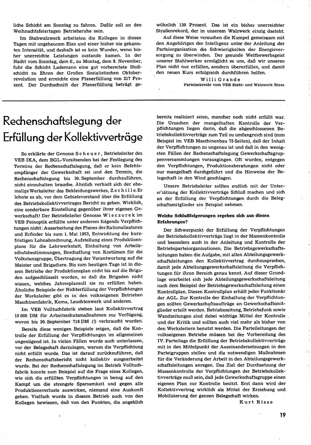 Neuer Weg (NW), Organ des Zentralkomitees (ZK) [Sozialistische Einheitspartei Deutschlands (SED)] für alle Parteiarbeiter, 8. Jahrgang [Deutsche Demokratische Republik (DDR)] 1953, Heft 24/19 (NW ZK SED DDR 1953, H. 24/19)