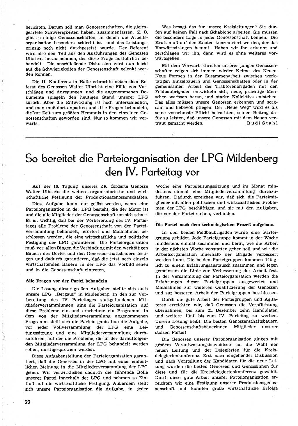 Neuer Weg (NW), Organ des Zentralkomitees (ZK) [Sozialistische Einheitspartei Deutschlands (SED)] für alle Parteiarbeiter, 8. Jahrgang [Deutsche Demokratische Republik (DDR)] 1953, Heft 24/22 (NW ZK SED DDR 1953, H. 24/22)