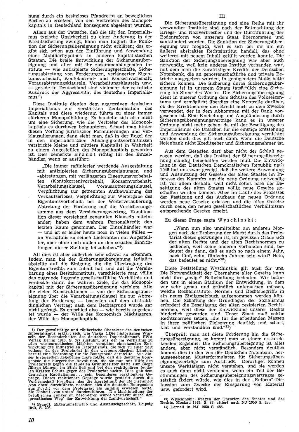 Neue Justiz (NJ), Zeitschrift für Recht und Rechtswissenschaft [Deutsche Demokratische Republik (DDR)], 7. Jahrgang 1953, Seite 10 (NJ DDR 1953, S. 10)