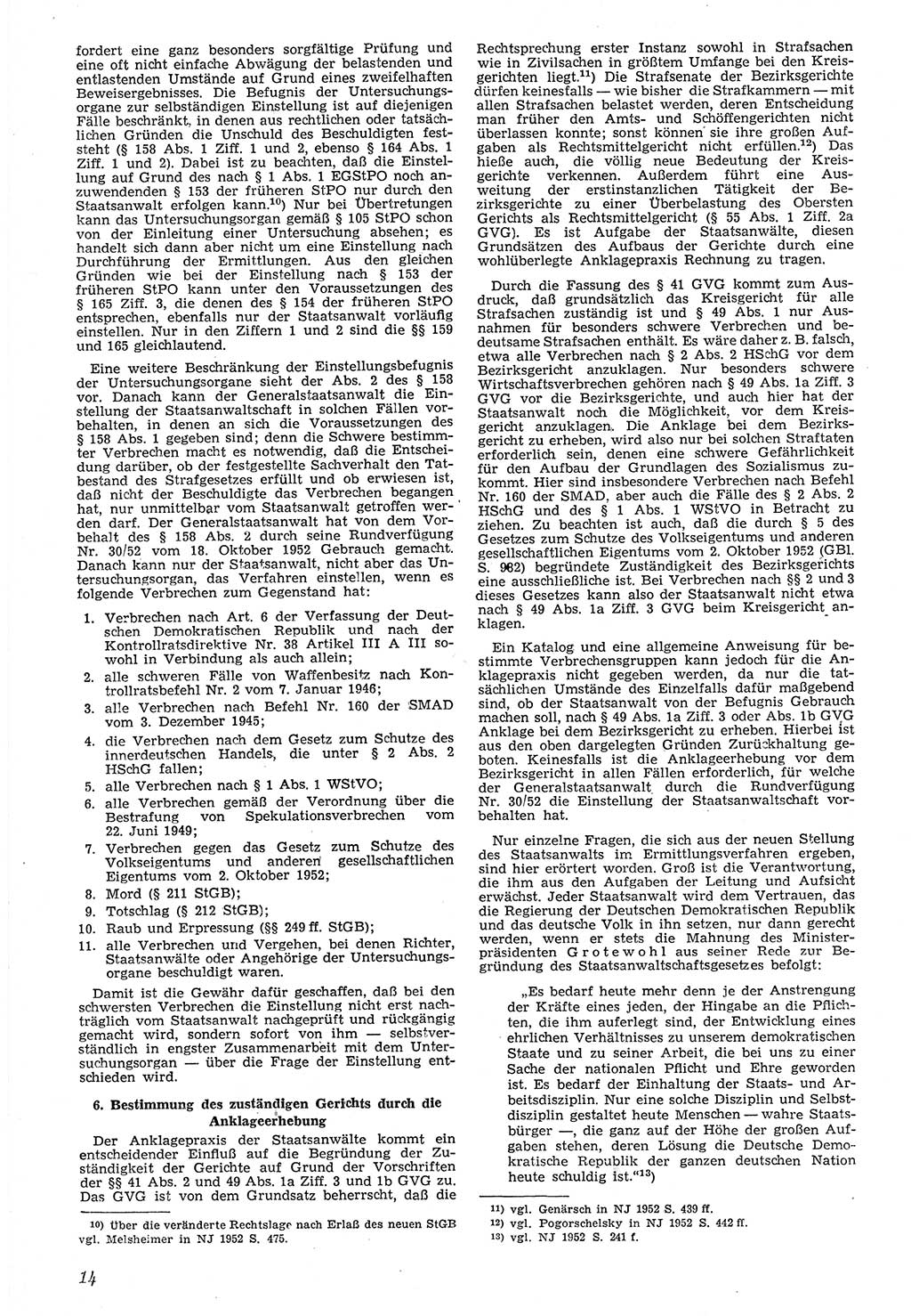 Neue Justiz (NJ), Zeitschrift für Recht und Rechtswissenschaft [Deutsche Demokratische Republik (DDR)], 7. Jahrgang 1953, Seite 14 (NJ DDR 1953, S. 14)