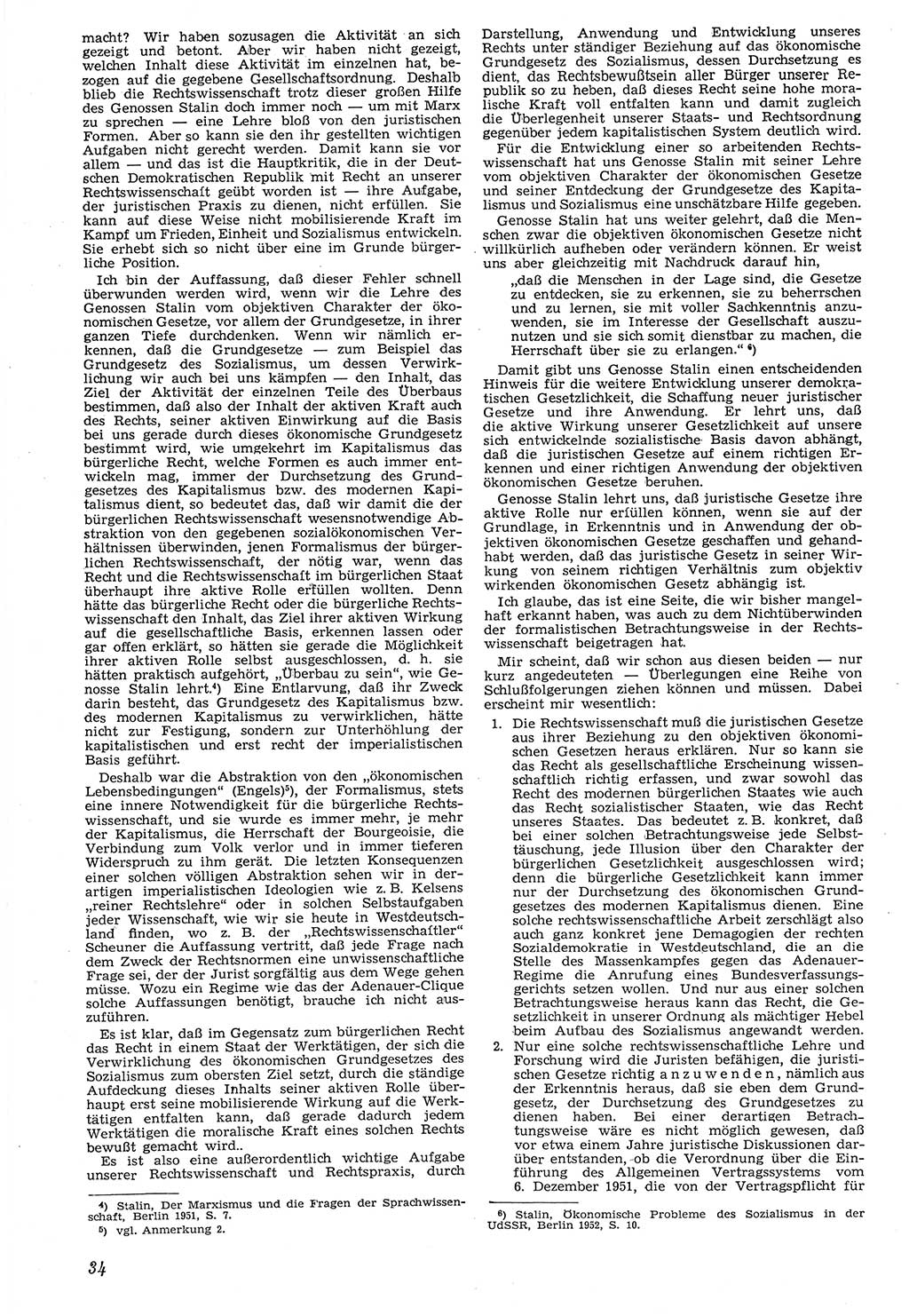 Neue Justiz (NJ), Zeitschrift für Recht und Rechtswissenschaft [Deutsche Demokratische Republik (DDR)], 7. Jahrgang 1953, Seite 34 (NJ DDR 1953, S. 34)