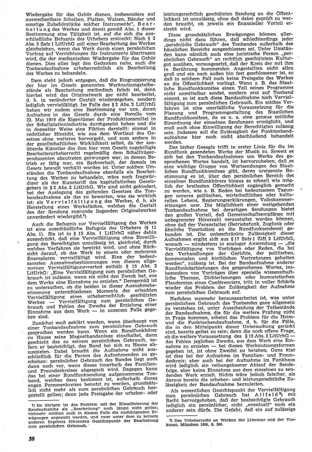 Neue Justiz (NJ), Zeitschrift für Recht und Rechtswissenschaft [Deutsche Demokratische Republik (DDR)], 7. Jahrgang 1953, Seite 38 (NJ DDR 1953, S. 38)