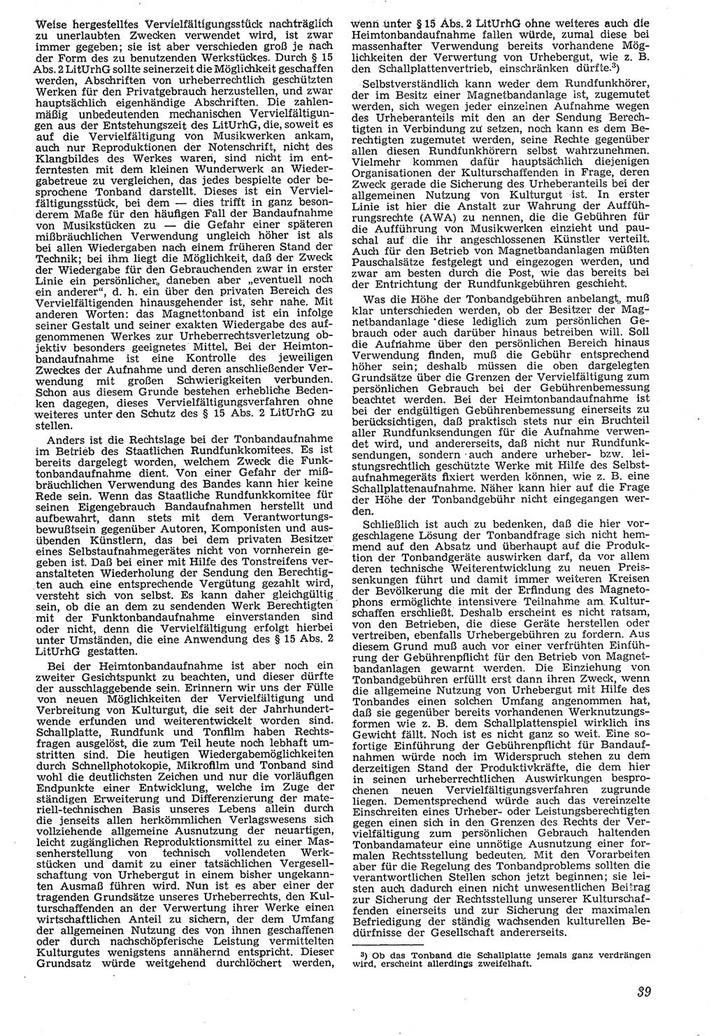 Neue Justiz (NJ), Zeitschrift für Recht und Rechtswissenschaft [Deutsche Demokratische Republik (DDR)], 7. Jahrgang 1953, Seite 39 (NJ DDR 1953, S. 39)