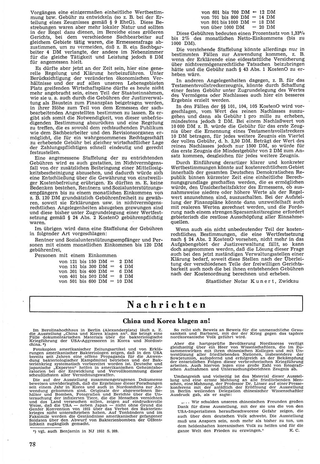 Neue Justiz (NJ), Zeitschrift für Recht und Rechtswissenschaft [Deutsche Demokratische Republik (DDR)], 7. Jahrgang 1953, Seite 78 (NJ DDR 1953, S. 78)