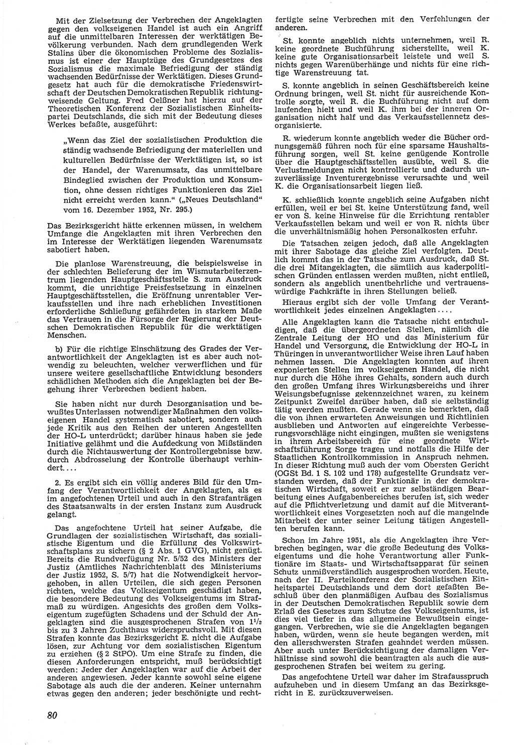 Neue Justiz (NJ), Zeitschrift für Recht und Rechtswissenschaft [Deutsche Demokratische Republik (DDR)], 7. Jahrgang 1953, Seite 80 (NJ DDR 1953, S. 80)