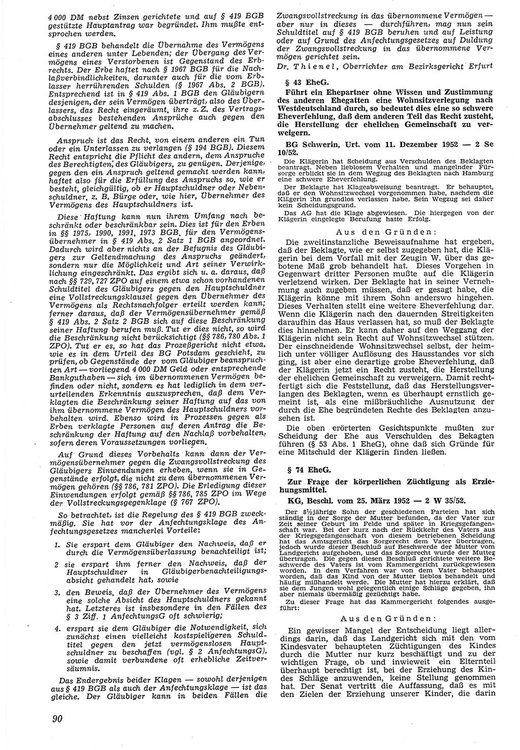 Neue Justiz (NJ), Zeitschrift für Recht und Rechtswissenschaft [Deutsche Demokratische Republik (DDR)], 7. Jahrgang 1953, Seite 90 (NJ DDR 1953, S. 90)