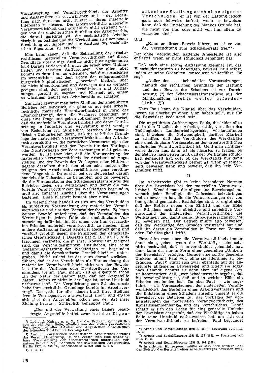 Neue Justiz (NJ), Zeitschrift für Recht und Rechtswissenschaft [Deutsche Demokratische Republik (DDR)], 7. Jahrgang 1953, Seite 96 (NJ DDR 1953, S. 96)