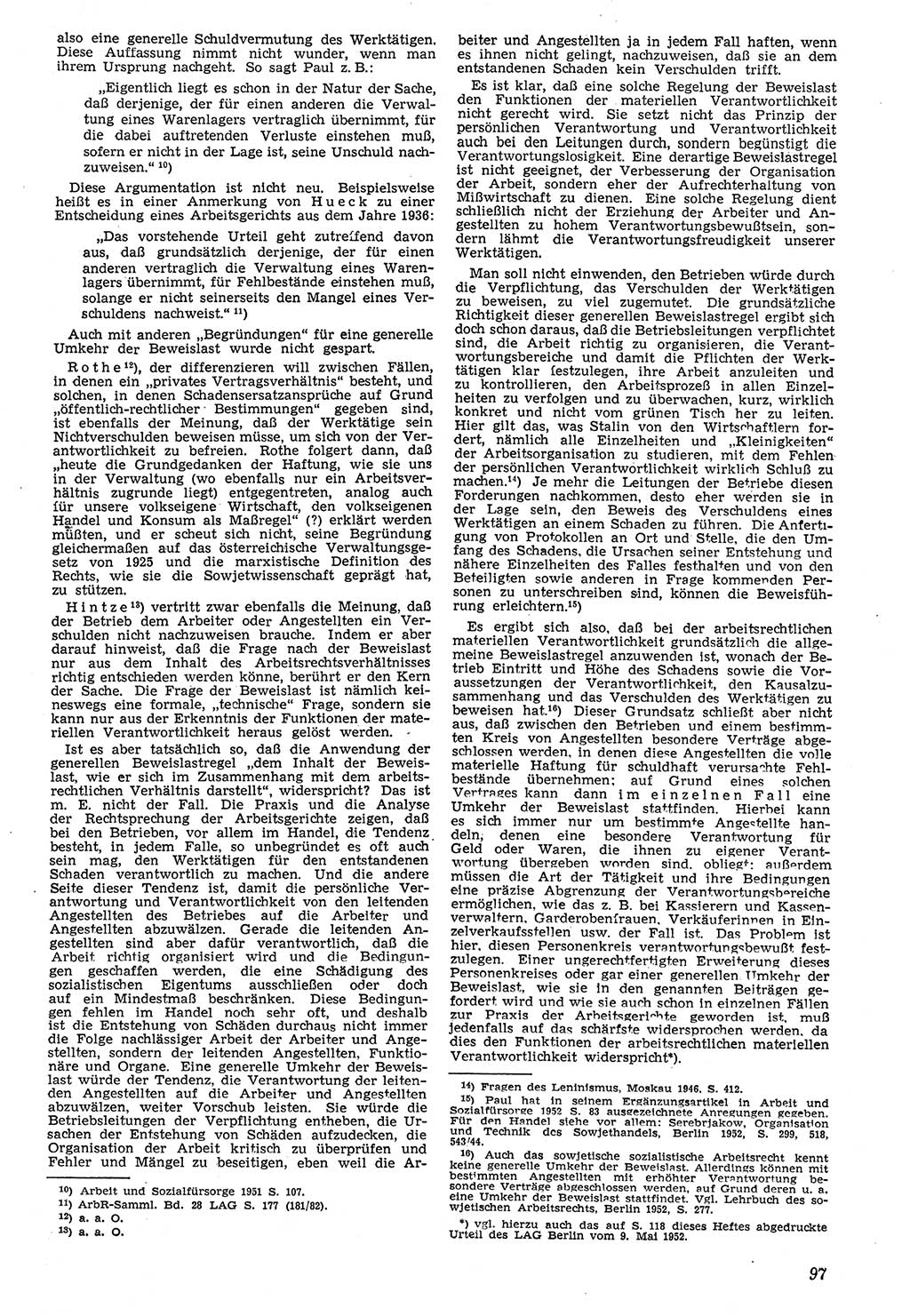 Neue Justiz (NJ), Zeitschrift für Recht und Rechtswissenschaft [Deutsche Demokratische Republik (DDR)], 7. Jahrgang 1953, Seite 97 (NJ DDR 1953, S. 97)