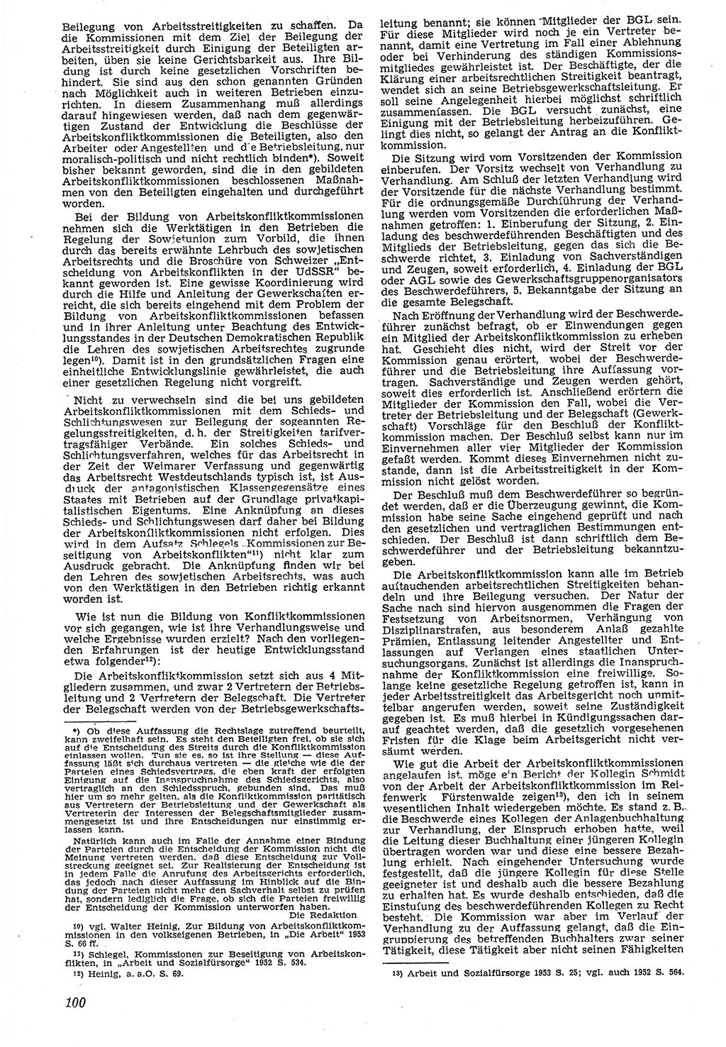 Neue Justiz (NJ), Zeitschrift für Recht und Rechtswissenschaft [Deutsche Demokratische Republik (DDR)], 7. Jahrgang 1953, Seite 100 (NJ DDR 1953, S. 100)