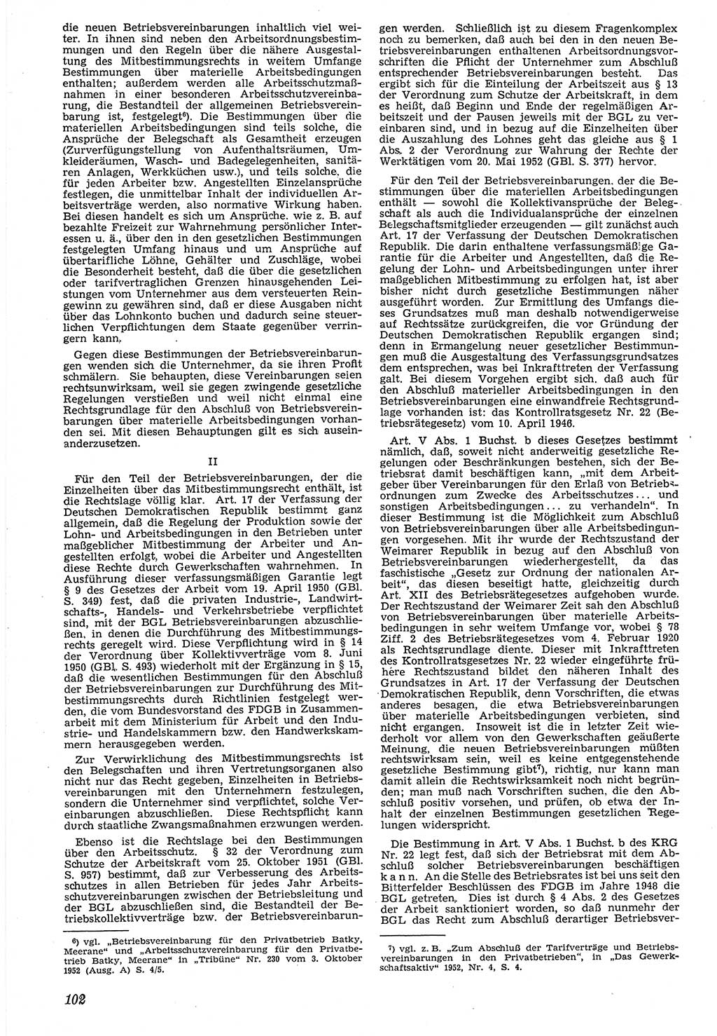 Neue Justiz (NJ), Zeitschrift für Recht und Rechtswissenschaft [Deutsche Demokratische Republik (DDR)], 7. Jahrgang 1953, Seite 102 (NJ DDR 1953, S. 102)