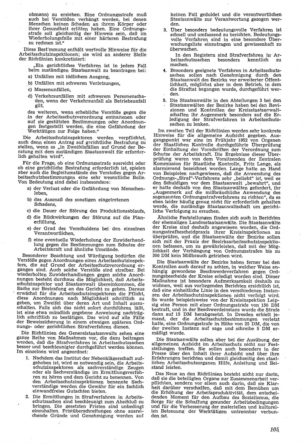 Neue Justiz (NJ), Zeitschrift für Recht und Rechtswissenschaft [Deutsche Demokratische Republik (DDR)], 7. Jahrgang 1953, Seite 105 (NJ DDR 1953, S. 105)