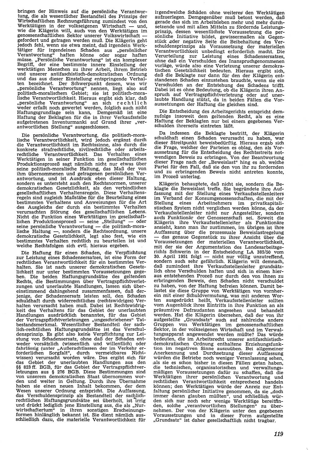 Neue Justiz (NJ), Zeitschrift für Recht und Rechtswissenschaft [Deutsche Demokratische Republik (DDR)], 7. Jahrgang 1953, Seite 119 (NJ DDR 1953, S. 119)